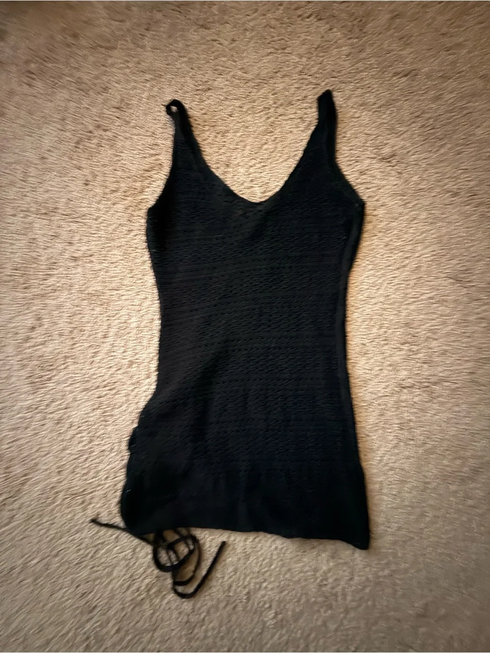 Fashion Nova Black Knit Side-Knot Tank - Picture 2 of 4